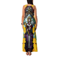 Welsh Dewi Sant Family Matching Tank Maxi Dress and Hawaiian Shirt Saint David With Daffodil