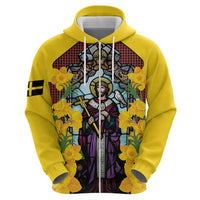 Welsh Dewi Sant Hoodie Saint David With Daffodil