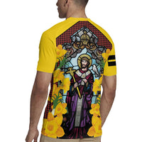Welsh Dewi Sant Rugby Jersey Saint David With Daffodil