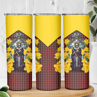 Welsh Dewi Sant Skinny Tumbler Saint David With Daffodil
