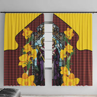 Welsh Dewi Sant Window Curtain Saint David With Daffodil