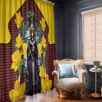 Welsh Dewi Sant Window Curtain Saint David With Daffodil