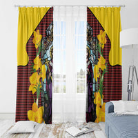 Welsh Dewi Sant Window Curtain Saint David With Daffodil