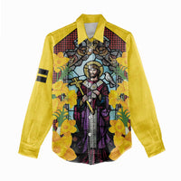 Welsh Dewi Sant Women Casual Shirt Saint David With Daffodil