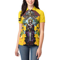 Welsh Dewi Sant Women Polo Shirt Saint David With Daffodil