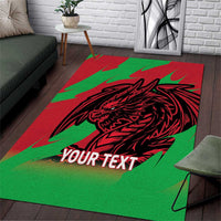 Custom Wales Football Area Rug 2025 Welsh Y Dreigiau