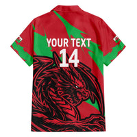 Custom Wales Football Family Matching Off The Shoulder Long Sleeve Dress and Hawaiian Shirt 2025 Welsh Y Dreigiau