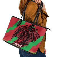 Custom Wales Football Leather Tote Bag 2025 Welsh Y Dreigiau