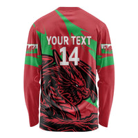 Custom Wales Football Long Sleeve Shirt 2025 Welsh Y Dreigiau