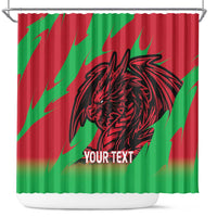 Custom Wales Football Shower Curtain 2025 Welsh Y Dreigiau