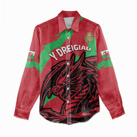 Custom Wales Football Women Casual Shirt 2025 Welsh Y Dreigiau
