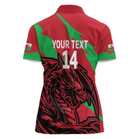 Custom Wales Football Women Polo Shirt 2025 Welsh Y Dreigiau