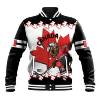 Custom Canada Ice Hockey Baseball Jacket 2025 Go Champions Funny Beaver Mascot