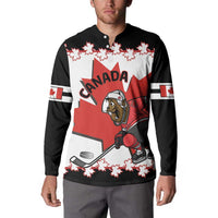 Custom Canada Ice Hockey Button Sweatshirt 2025 Go Champions Funny Beaver Mascot