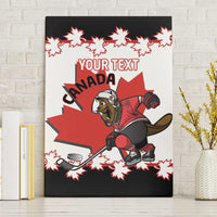 Custom Canada Ice Hockey Canvas Wall Art 2025 Go Champions Funny Beaver Mascot