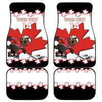 Custom Canada Ice Hockey Car Mats 2025 Go Champions Funny Beaver Mascot