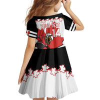 Custom Canada Ice Hockey Family Matching Off The Shoulder Long Sleeve Dress and Hawaiian Shirt 2025 Go Champions Funny Beaver Mascot