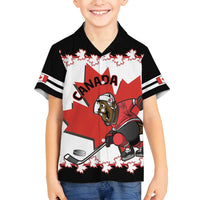 Custom Canada Ice Hockey Family Matching Off Shoulder Short Dress and Hawaiian Shirt 2025 Go Champions Funny Beaver Mascot