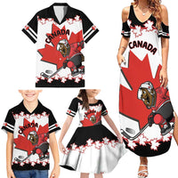 Custom Canada Ice Hockey Family Matching Summer Maxi Dress and Hawaiian Shirt 2025 Go Champions Funny Beaver Mascot