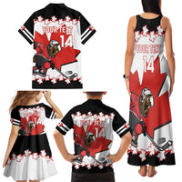 Custom Canada Ice Hockey Family Matching Tank Maxi Dress and Hawaiian Shirt 2025 Go Champions Funny Beaver Mascot