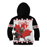 Custom Canada Ice Hockey Kid Hoodie 2025 Go Champions Funny Beaver Mascot