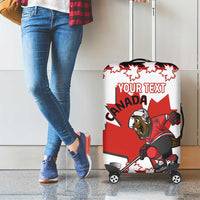 Custom Canada Ice Hockey Luggage Cover 2025 Go Champions Funny Beaver Mascot
