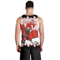 Custom Canada Ice Hockey Men Tank Top 2025 Go Champions Funny Beaver Mascot