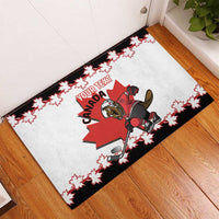 Custom Canada Ice Hockey Rubber Doormat 2025 Go Champions Funny Beaver Mascot