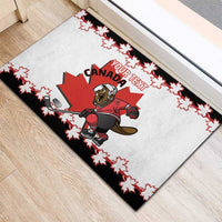 Custom Canada Ice Hockey Rubber Doormat 2025 Go Champions Funny Beaver Mascot