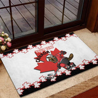 Custom Canada Ice Hockey Rubber Doormat 2025 Go Champions Funny Beaver Mascot