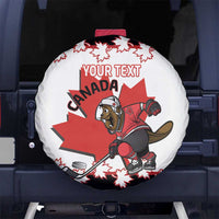 Custom Canada Ice Hockey Spare Tire Cover 2025 Go Champions Funny Beaver Mascot