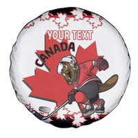 Custom Canada Ice Hockey Spare Tire Cover 2025 Go Champions Funny Beaver Mascot