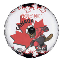 Custom Canada Ice Hockey Spare Tire Cover 2025 Go Champions Funny Beaver Mascot
