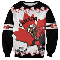 Custom Canada Ice Hockey Sweatshirt 2025 Go Champions Funny Beaver Mascot
