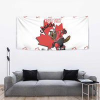 Custom Canada Ice Hockey Tapestry 2025 Go Champions Funny Beaver Mascot