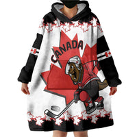 Custom Canada Ice Hockey Wearable Blanket Hoodie 2025 Go Champions Funny Beaver Mascot