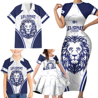 Custom Finland Ice Hockey Family Matching Short Sleeve Bodycon Dress and Hawaiian Shirt 2025 Go Champions Suomi Leijonat