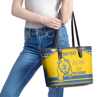 Custom Sweden Ice Hockey Leather Tote Bag 2025 Go Champions Tre Kronor