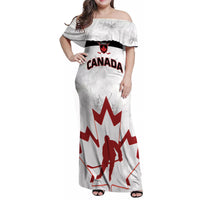 Custom Canada Hockey Family Matching Off Shoulder Maxi Dress and Hawaiian Shirt 2024 Go Maple Leaf - Wonder Print Shop
