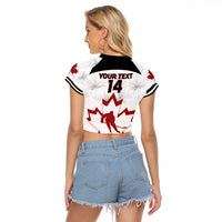 Custom Canada Hockey Raglan Cropped T Shirt 2024 Go Maple Leaf - Wonder Print Shop