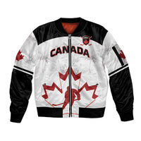 Custom Canada Hockey Sleeve Zip Bomber Jacket 2024 Go Maple Leaf - Wonder Print Shop
