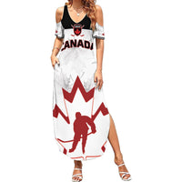 Custom Canada Hockey Summer Maxi Dress 2024 Go Maple Leaf - Wonder Print Shop