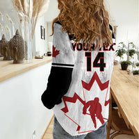 Custom Canada Hockey Women Casual Shirt 2024 Go Maple Leaf - Wonder Print Shop