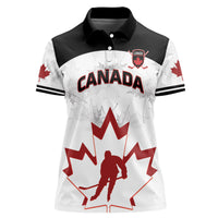 Custom Canada Hockey Women Polo Shirt 2024 Go Maple Leaf - Wonder Print Shop