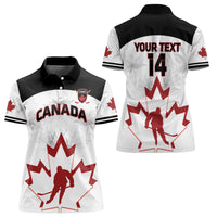 Custom Canada Hockey Women Polo Shirt 2024 Go Maple Leaf - Wonder Print Shop