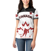 Custom Canada Hockey Women Polo Shirt 2024 Go Maple Leaf - Wonder Print Shop