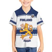 Custom Finland Hockey Family Matching Off The Shoulder Long Sleeve Dress and Hawaiian Shirt 2024 Go Suomi - Wonder Print Shop
