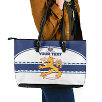 Custom Finland Hockey Leather Tote Bag 2024 Go Suomi - Wonder Print Shop