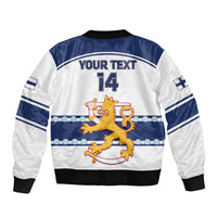 Custom Finland Hockey Sleeve Zip Bomber Jacket 2024 Go Suomi - Wonder Print Shop