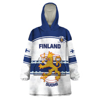 Custom Finland Hockey Wearable Blanket Hoodie 2024 Go Suomi - Wonder Print Shop